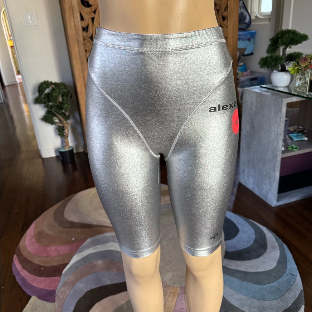 Alexander Wang x Adidas Metallic Silver Cycling Shorts NWOT